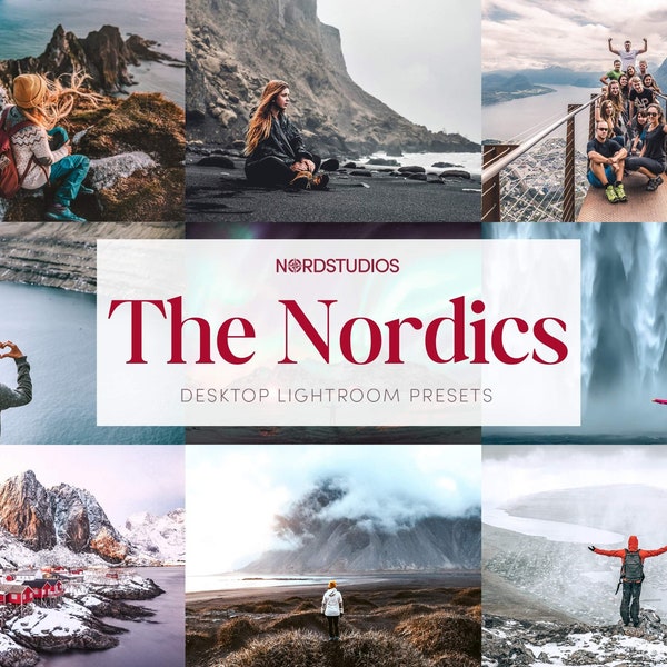 12 Desktop Lightroom Presets | The Nordics | Travel Scandinavian Landscapes Influencer Preset Pack