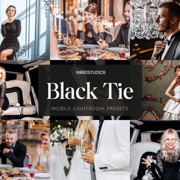 12 Mobile Lightroom Presets | Black Tie | Wedding and Events Preset Pack