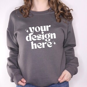 Gildan 18000 Mockup | Gildan Charcoal Sweatshirt Mockup | Sweatshirt Model Mockup | Charcoal Mockup | Charcoal Gildan Mockup | Grey Mockup