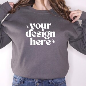 Gildan 18000 Mockup | Gildan Charcoal Sweatshirt Mockup | Sweatshirt Model Mockup | Charcoal Mockup | Charcoal Gildan Mockup | Grey Mockup