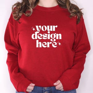 Gildan 18000 Mockup | Gildan Antique Cherry Red Sweatshirt Mockup | Sweatshirt Model Mockup | Gildan Red | Red Mockup | Gildan Sweatshirt