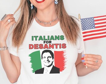 Italiani per Ron DeSantis per la maglietta della campagna repubblicana del presidente 2024