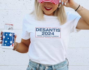 Maglietta Ron DeSantis per President 2024 Make America Florida Stars