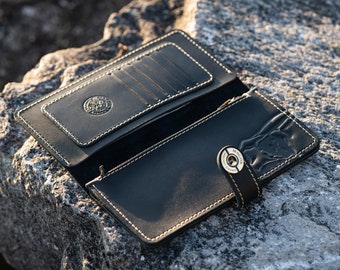 leather wallet | Long Leather Wallet With Card Holder | Zip Coin Pocket | Genuine Leather Wallet | gift ideas