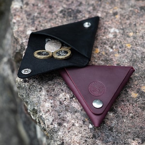 Monedero de cuero, monedero minimalista, soporte para auriculares, bolsa de joyería, monedero de cambio compacto