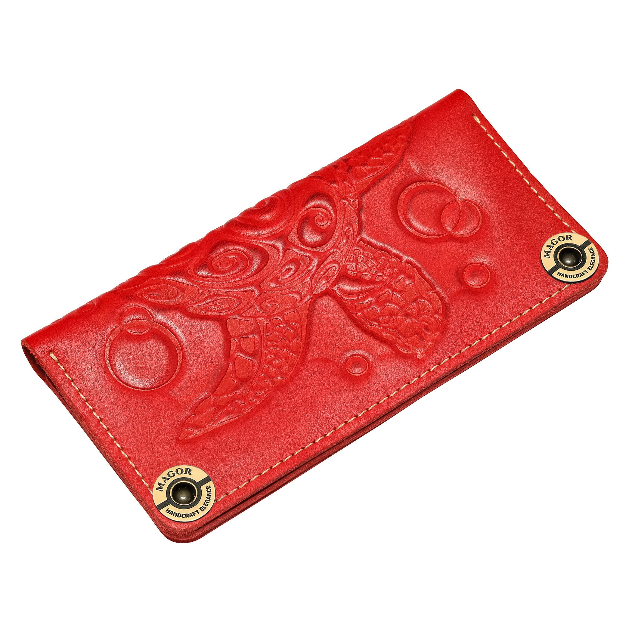 Womens Leather Wallet, Handmade Womens Clutch, Genuine Leather Long