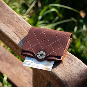 Cartera de cuero genuino para aniversario, padrinos de boda, cumpleaños.