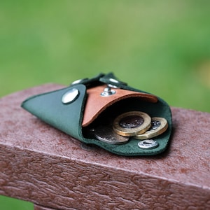 Monedero de cuero minimalista, monedero, porta auriculares, estuche para joyas, monedero compacto