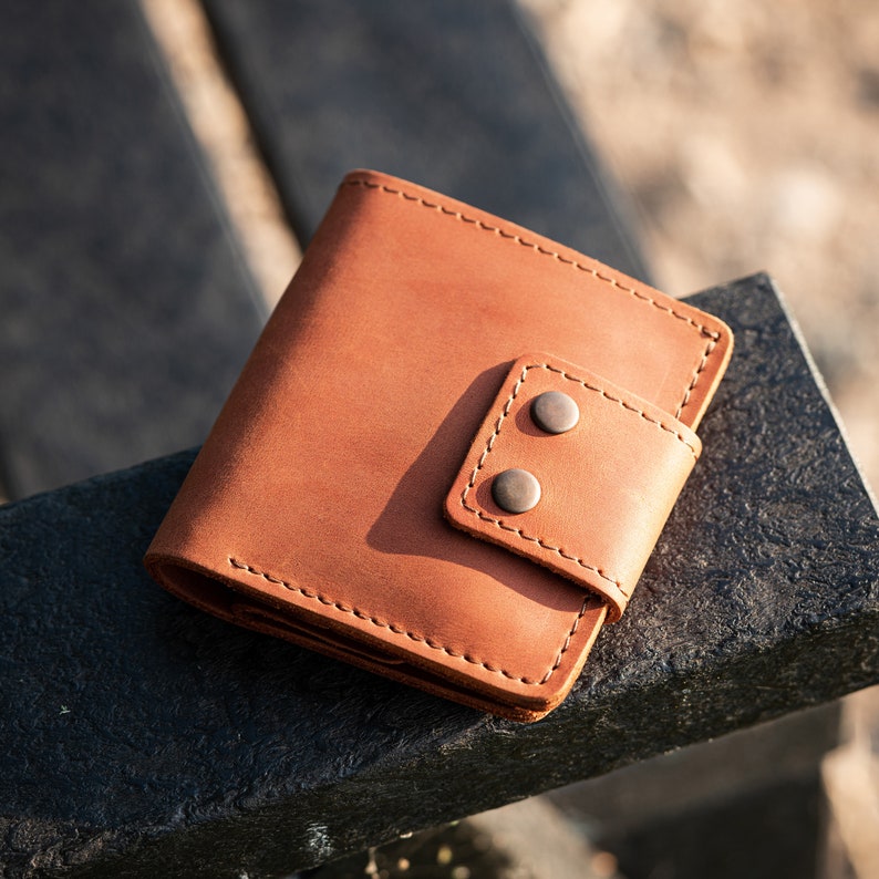 Minimalist Wallet, Genuine Leather, Coin Pouch and Card Holder, Christmas Gift Brown