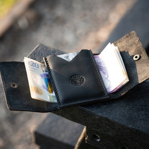 Leder Geldklammer Rustikales minimalistisches Portemonnaie Handgenäht & Umweltfreundlich Bräutigam