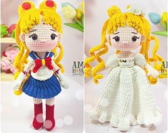 Usagi Tsukino Crochet Doll, Custom Usagi Tsukino Amigurumi Doll, Custom Doll Handmade, Birthday Gift, Gift for Daughter, Christmas Gift