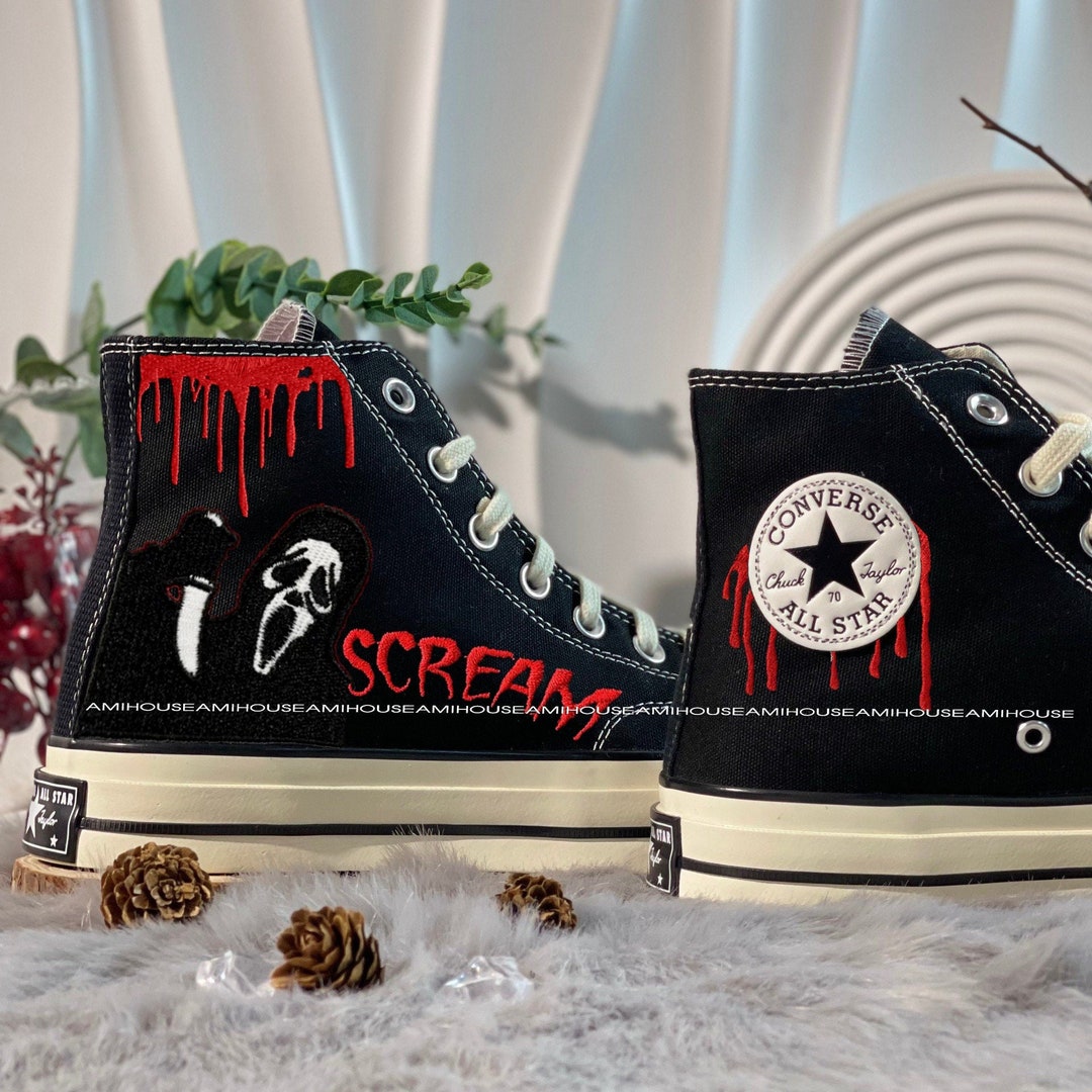 Custom Horror Movies Sneakers Design Your Shoes Halloween Vibes Shoes Horror Chuck Taylor 1970s Halloween Gifts Personalized Footwear Etsy