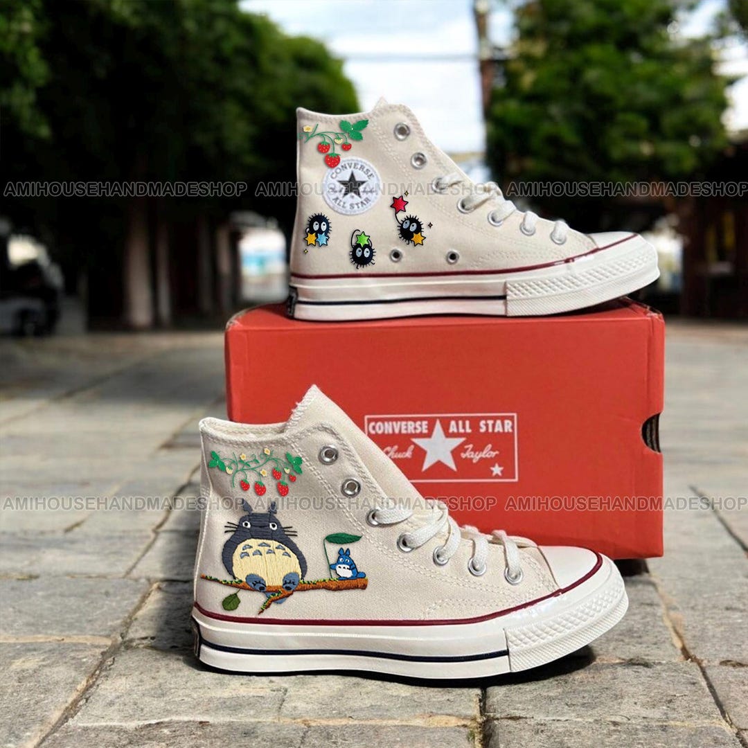 Amine Character Hand Embroidery Converse, Custom Embroidered Converse ...