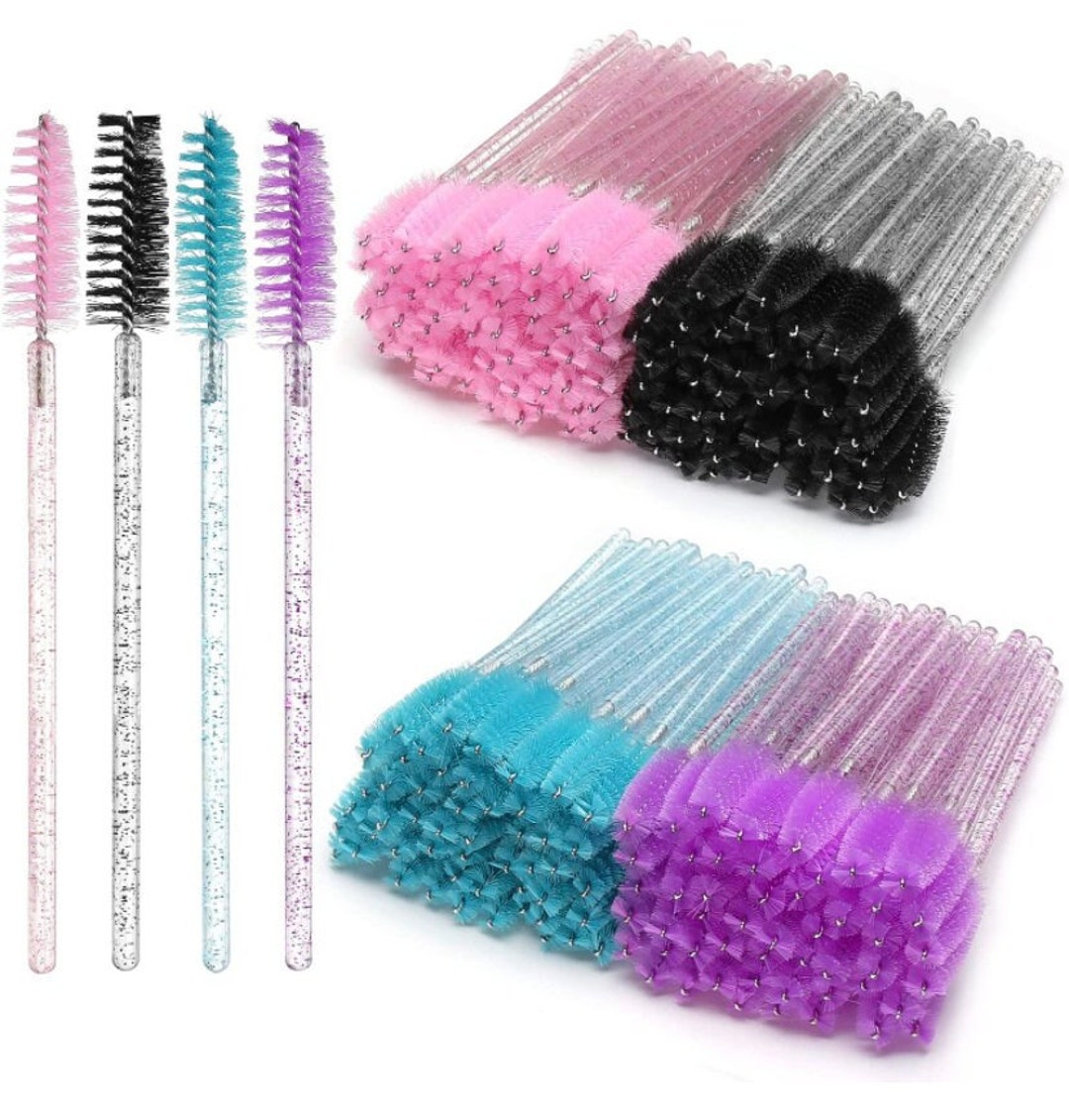 50 Disposable Wand Eyelash Brushes Eyebrows Brushes Etsy