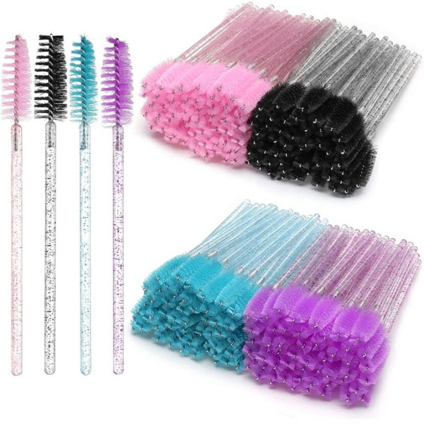 50+ Disposable Wand Eyelash Brushes | Eyebrows Brushes | Mascara Brushes | Wholesale Bundle Packs | Growth Serum Application Brushes