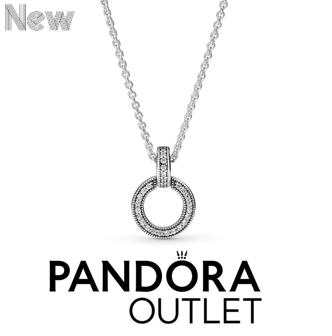 PANDORA Double Circle Pendant & Necklace Versatile Swinging Circle