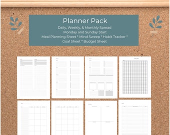 Planner Pack//Planner Bundle//Monday and Sunday Start