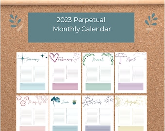 2023 Perpetual Monthly Calendar