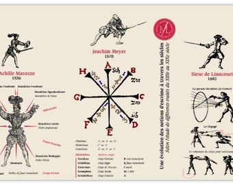 Textile poster 4m by 1m on the evolution of fencing