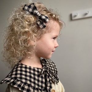 Removable Toddler Collar, Checkered Linen Collar For Girl, Detachable Frill Collar, Girls Removable Collar, Layering Collar, Linen Collar image 3