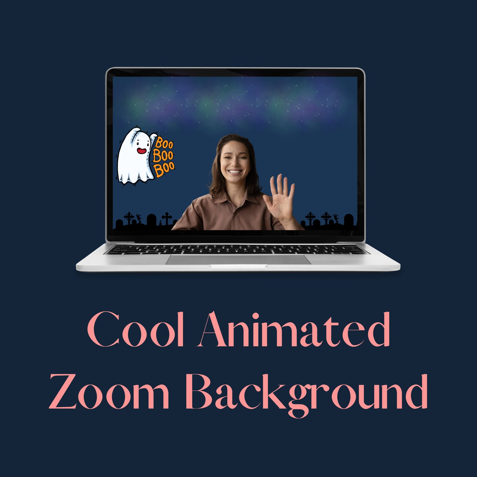 Funny Animated Zoom Virtual Background Ghost Peekaboo Etsy