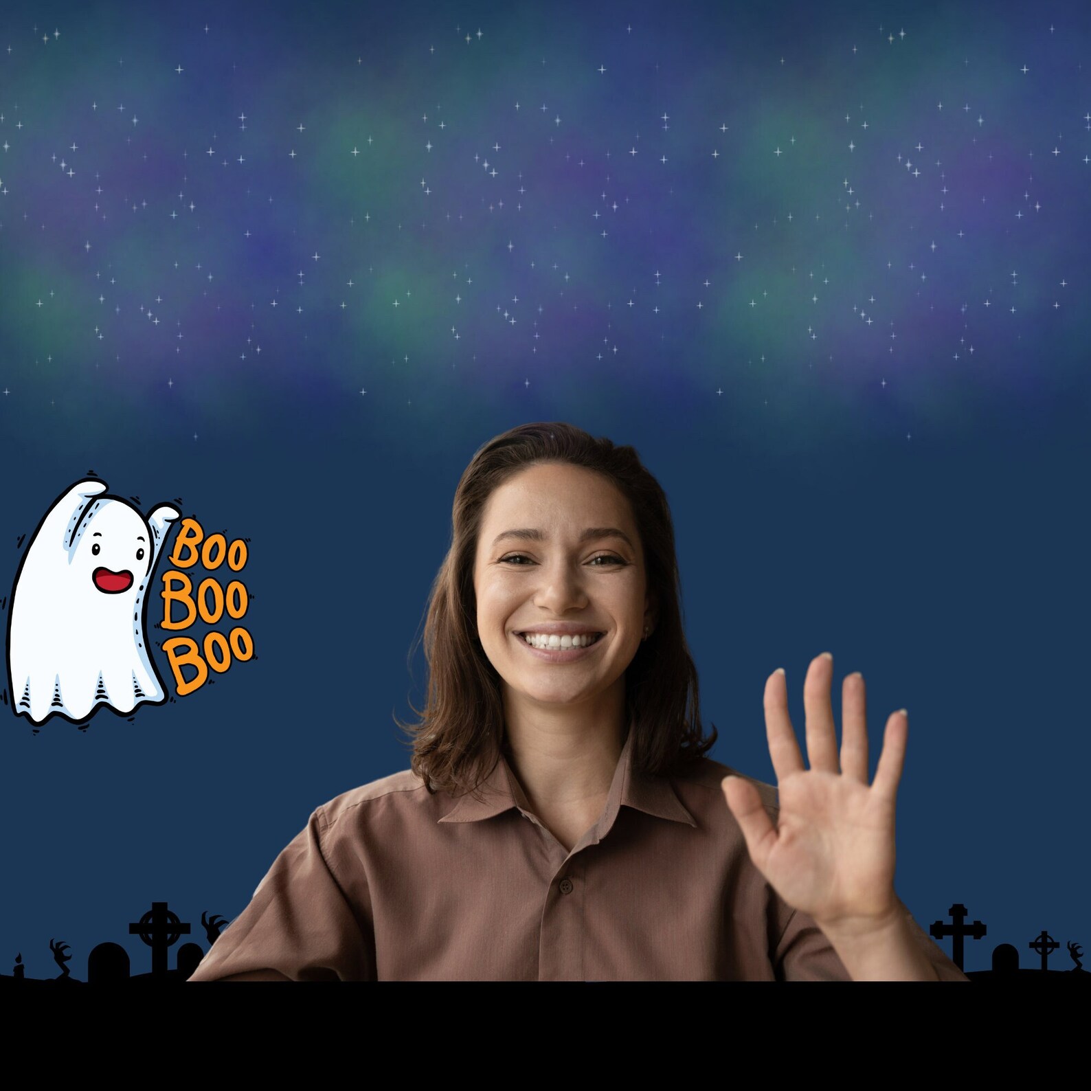 Funny Animated Zoom Virtual Background Ghost Peekaboo Etsy