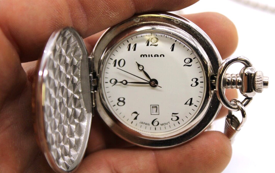 Milan Pocket Watch Date Indicator El mejor abuelo del mundo Etsy España