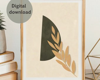 Leaf wall art, printing, digital art, illustration art, wall arts, printable art