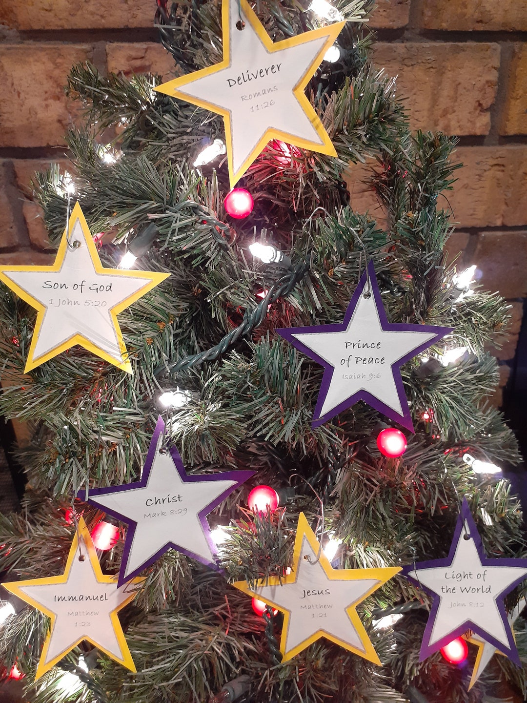 Names of Jesus Star Ornaments Printable 12 Names of Jesus Files ...