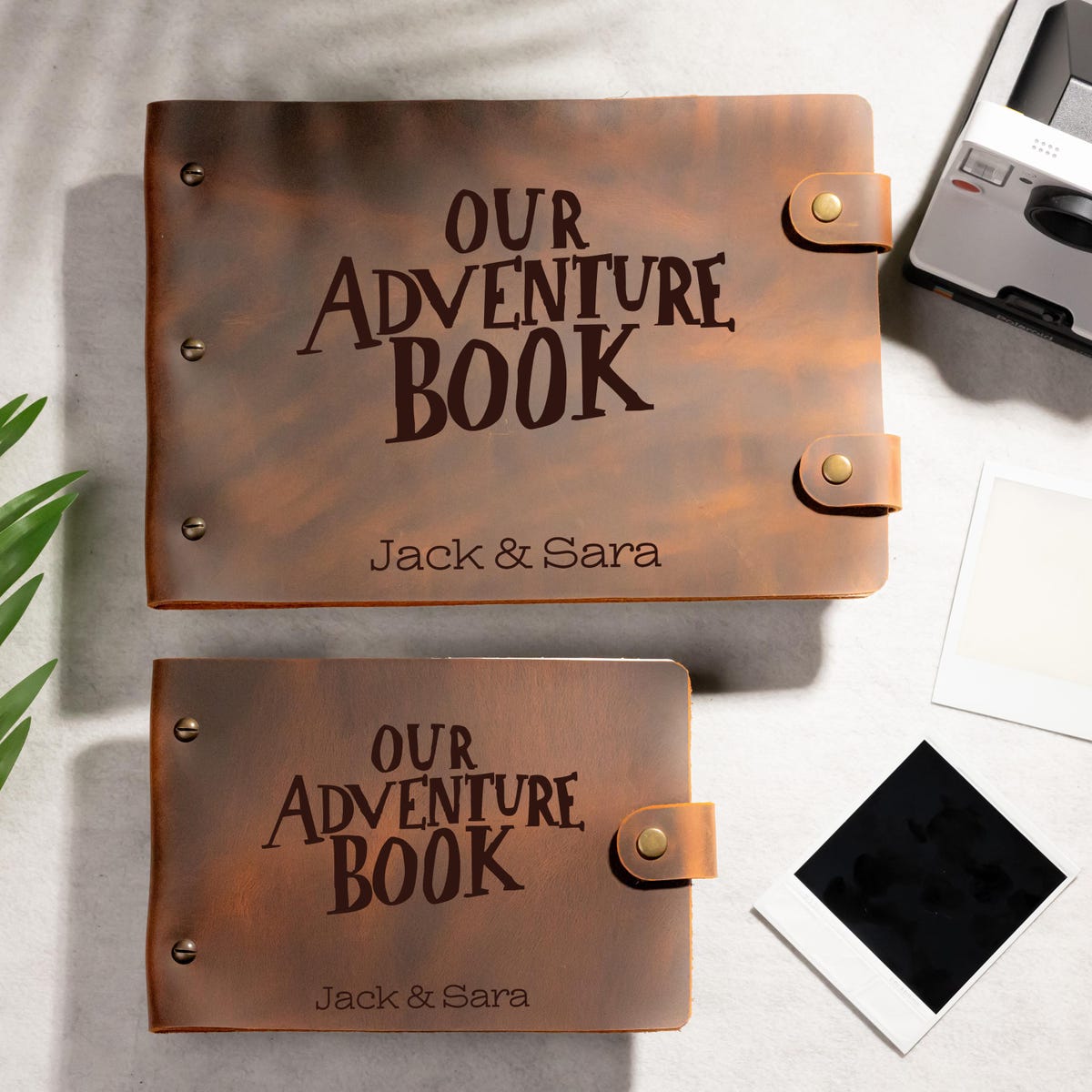 Adventure Book Journal in Real Leather, Personalized Scrapbook Photo Album for Travel Memorie, Memory Book for Family, Gift For Christmas