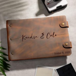Álbum de fotos y álbum de recortes de cuero hecho a mano, libro de visitas de boda personalizado, diario de regalo para novio, álbum de fotos personalizado, regalos de cumpleaños