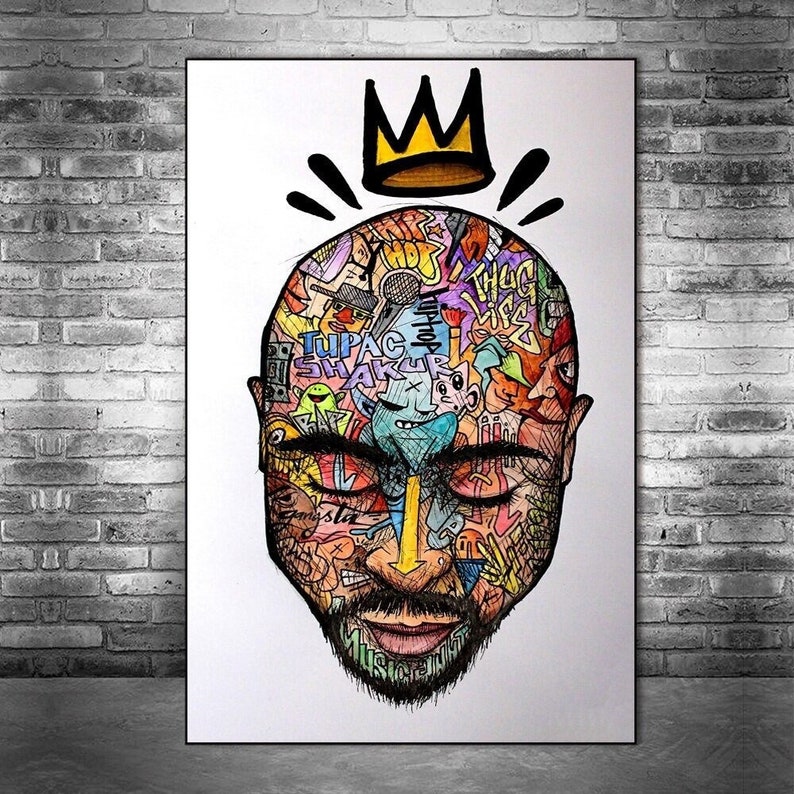 Hip Hop Legends 2PAC and Biggie Star Wall Art Canvas Print for Home and