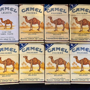 Vintage CAMEL Cigarettes lot of 8 Empty Packets For Collection