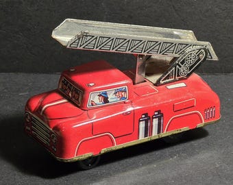 西ドイツ製のビンテージブリキおもちゃの消防車 - Etsy 日本