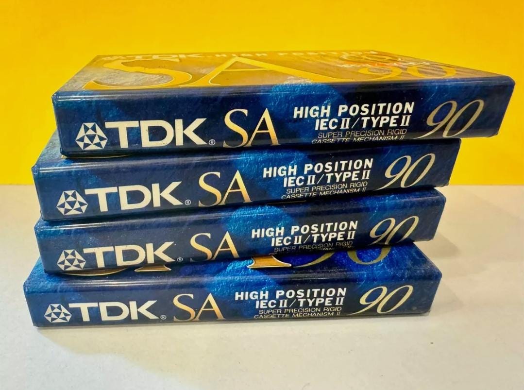 TDK Sa-90 Lot of 4 Cassette Tape Iec II /type II High Position