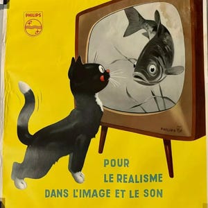 Poster pubblicitario originale PHILIPS vintage degli anni '60 Pour le realism dans l'image.