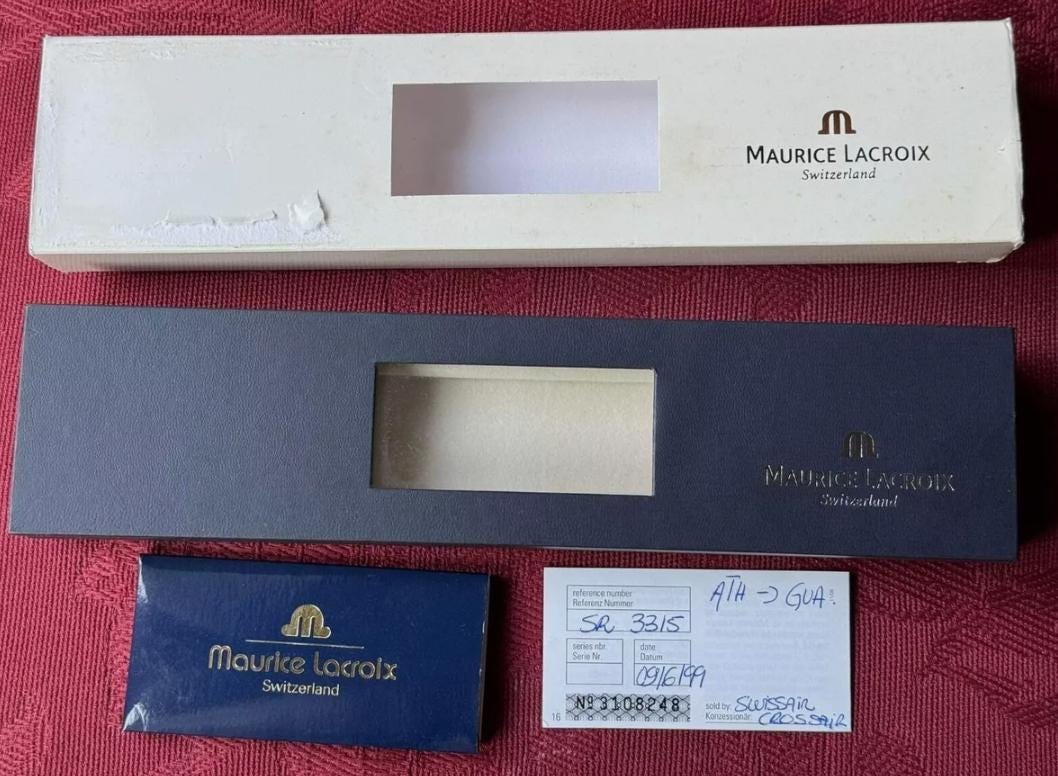 MAURICE LACROIX, Watch Box Empty Gift Wooden Box With Warranty & Instructions
