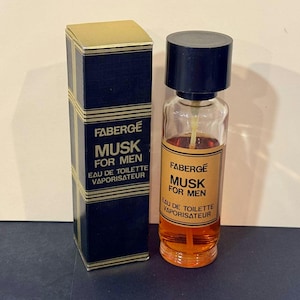 Vintage Faberge MUSK FOR MEN Eau De Toilette Vaporisateur with box