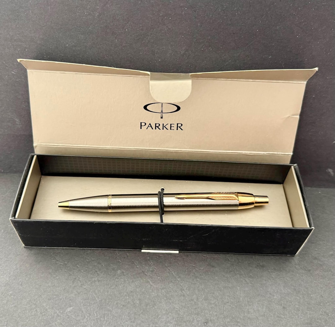 PARKER Rollerball Ballpoint Pen Oil Based Chrome Goldtone Cap and