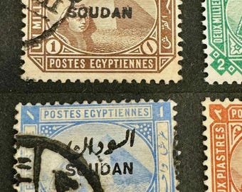 Egypt SUDAN 1897 Overprint SUDAN Complete Set of 8 Stamps VF