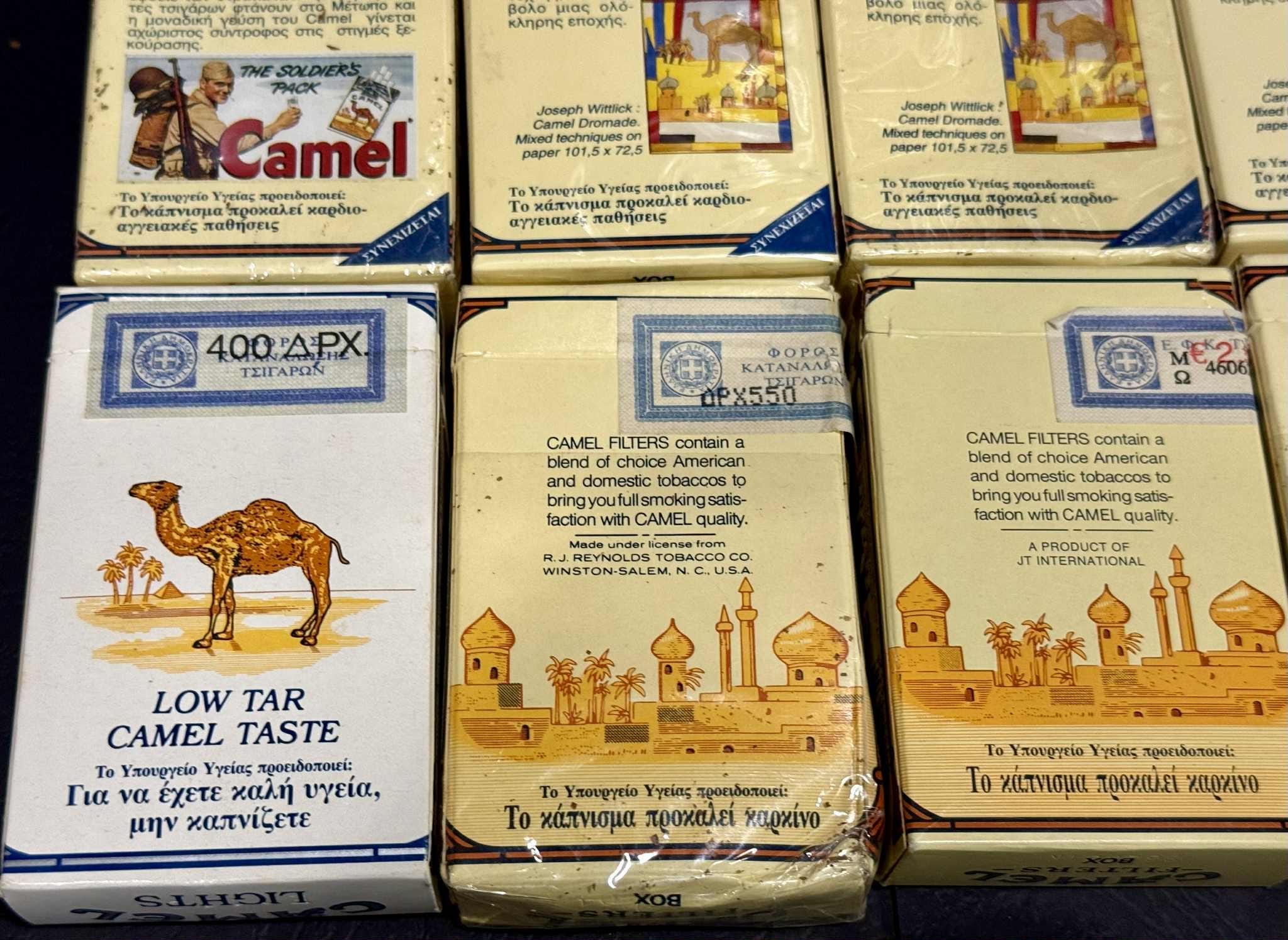 Vintage CAMEL Cigarettes Lot of 8 Empty Packets for Collection
