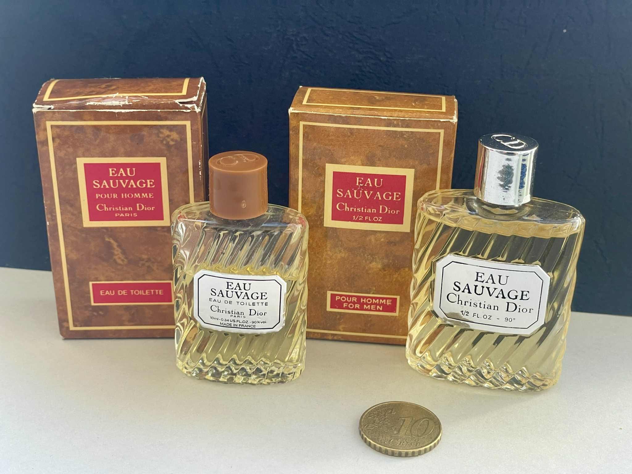 Christian Dior EAU SAUVAGE Lot of 2 Miniatures (10&14ml) Eau De