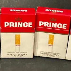 Vintage PRINCE Cigarettes lot of 4 Empty Packets For Collection