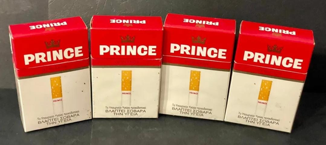 cigarette prince Vintage PRINCE Cigarettes Lot of 4 Empty Packets for Collection