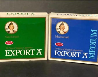 Vintage EXPORT “A” Cigarettes (lot of 2), Empty Packets For Collection