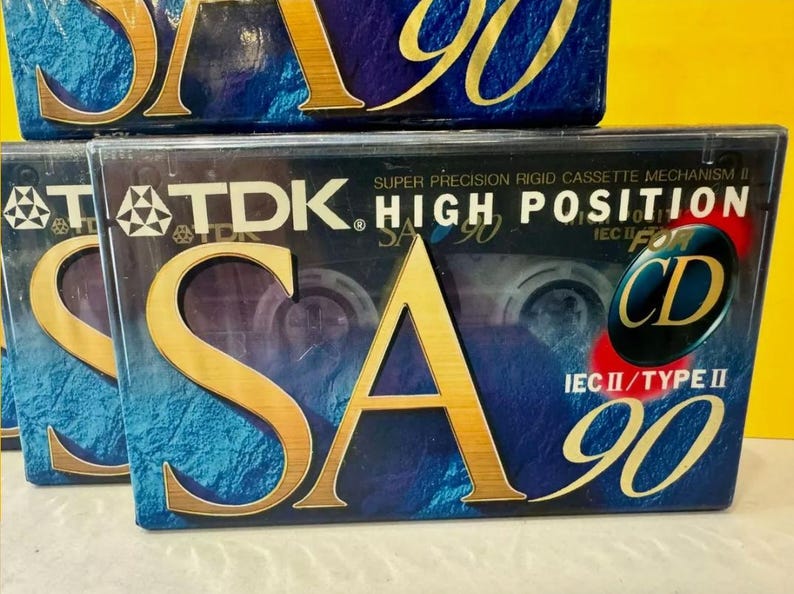 TDK SA-X90 High Position IEC II TYPE II Chrome Blank Audio Cassette Tape SEALED - Foto 8