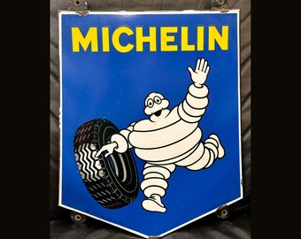 Vintage Porcelain Sign MICHELIN Advertising Enamel Metal Sign 45x37cm
