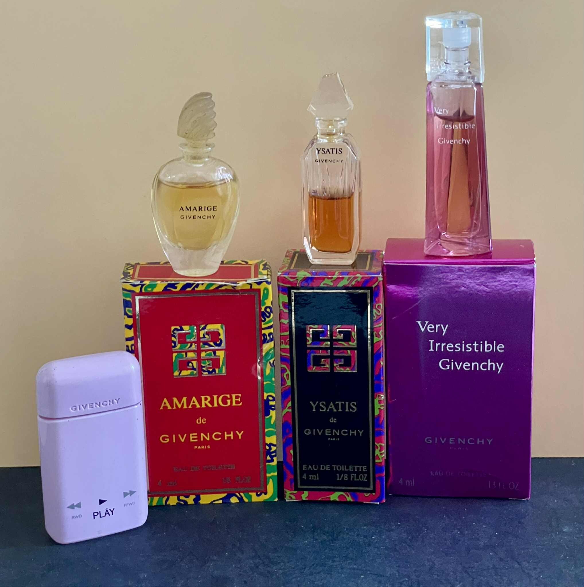 GIVENCHY Lot of 4 Miniatures Eau De Toilette and Perfume 4ml With