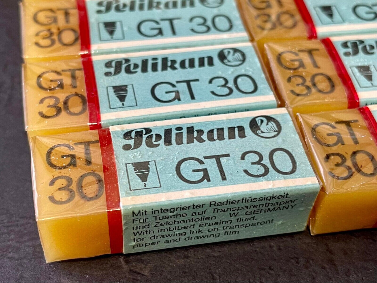 Vintage PELIKAN GT30 Eraser (lot of 12), Made in W.germany in 