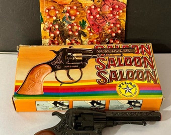 Vintage griechischer PILAZ SALOON Caps Pistole No 4 Spielzeug 70er Jahre Made in Griechenland